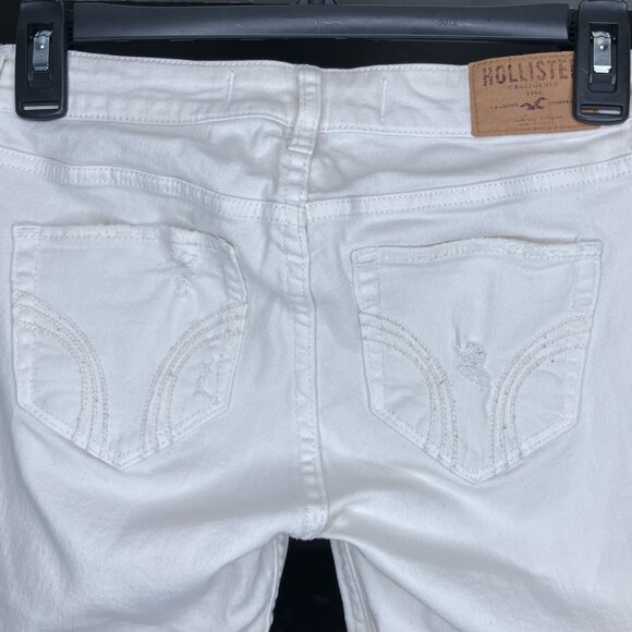 Vintage Y2K Hollister 1 25 White Zip Ankle Low Rise Ripped‎ Stretch Skinny Jeans - Picture 1 of 6